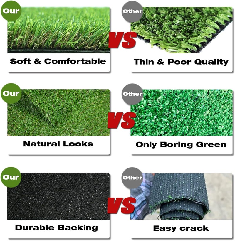 XLX TURF 2FTX6FT Artificial Grass Runner Rug - Thick Outdoor Realistic Pets Friendly Fake Grass Pads for Dogs Potty Patio Balcony, 1" Pile Height - Image 4